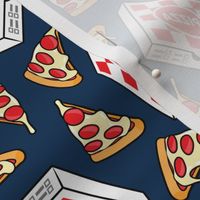Pizza Party - Pizza box & Pepperoni slice - navy - LAD22