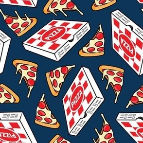 Pizza Party - Pizza box & Pepperoni slice - navy - LAD22