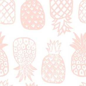 Pineapples Block Print Blush Pink by Angel Gerardo - Large Scale