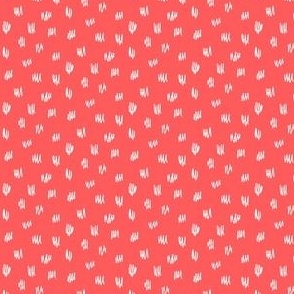 Small Cactus Prickers on Cherry Red Background