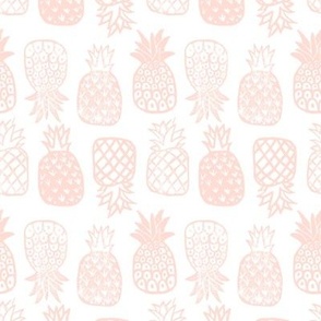 Pineapples Block Print Blush Pink by Angel Gerardo