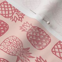 Pineapples Block Print Watermelon Pink by Angel Gerardo