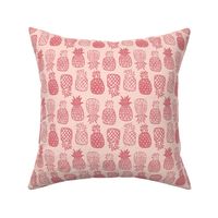 Pineapples Block Print Watermelon Pink by Angel Gerardo