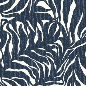 Tangled Palms- Navy Blue