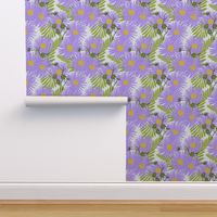 Sumer Purple Asters Repeat Pattern