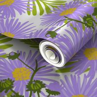 Sumer Purple Asters Repeat Pattern