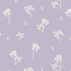 Sahara desert and boho tropical summer palm trees moroccan garden ivory on violet purple