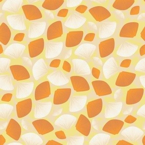 Earth Tones Beach Sea Shells in Orange and Beige with Yellow Spots