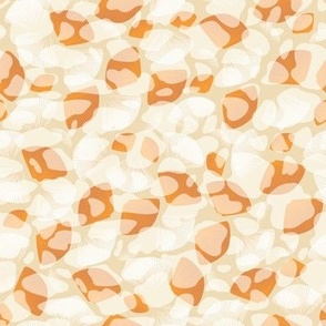 Earth Tones Beach Sea Shells in Orange and Beige with White Clouds