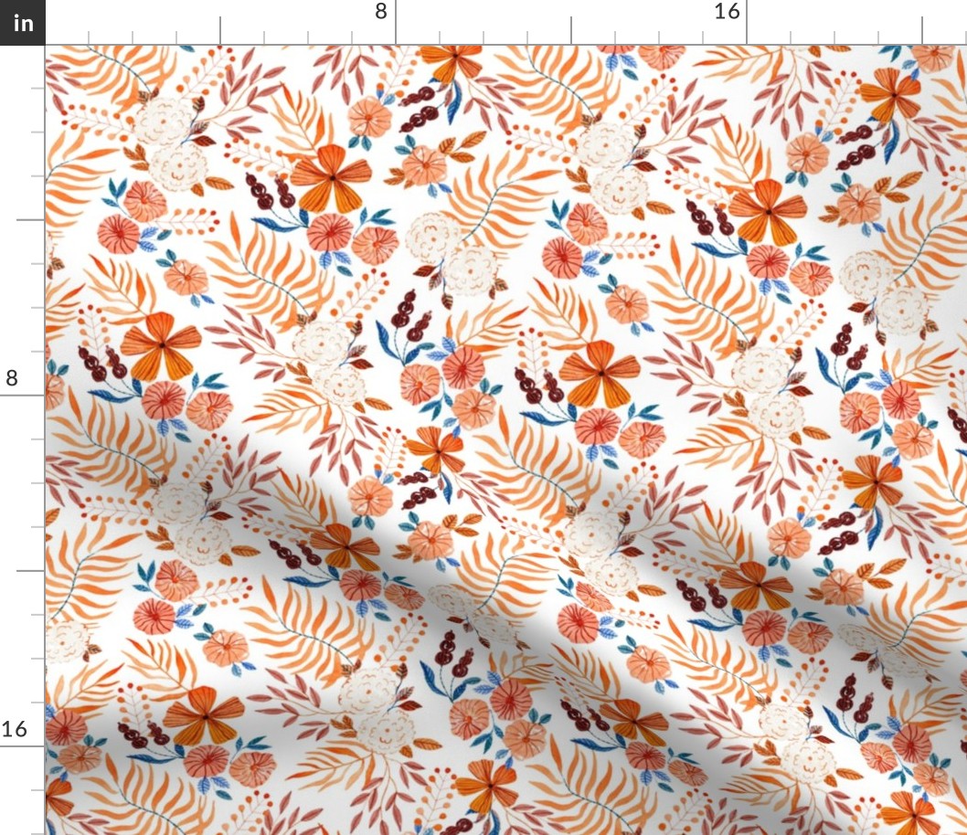 Fresh Colors Watercolor Floral Pattern 3