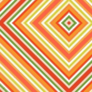 Wide Hippie Stripes in Orange and Green Boxes