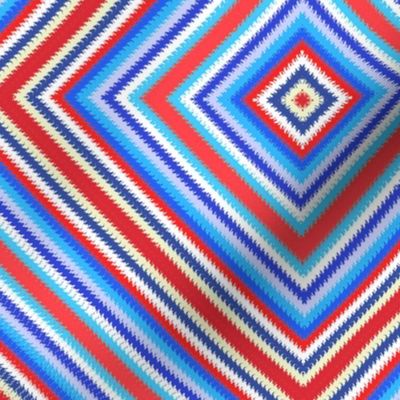 Wide Hippie Stripes in Red and Blue Boxes