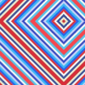 Wide Hippie Stripes in Red and Blue Boxes