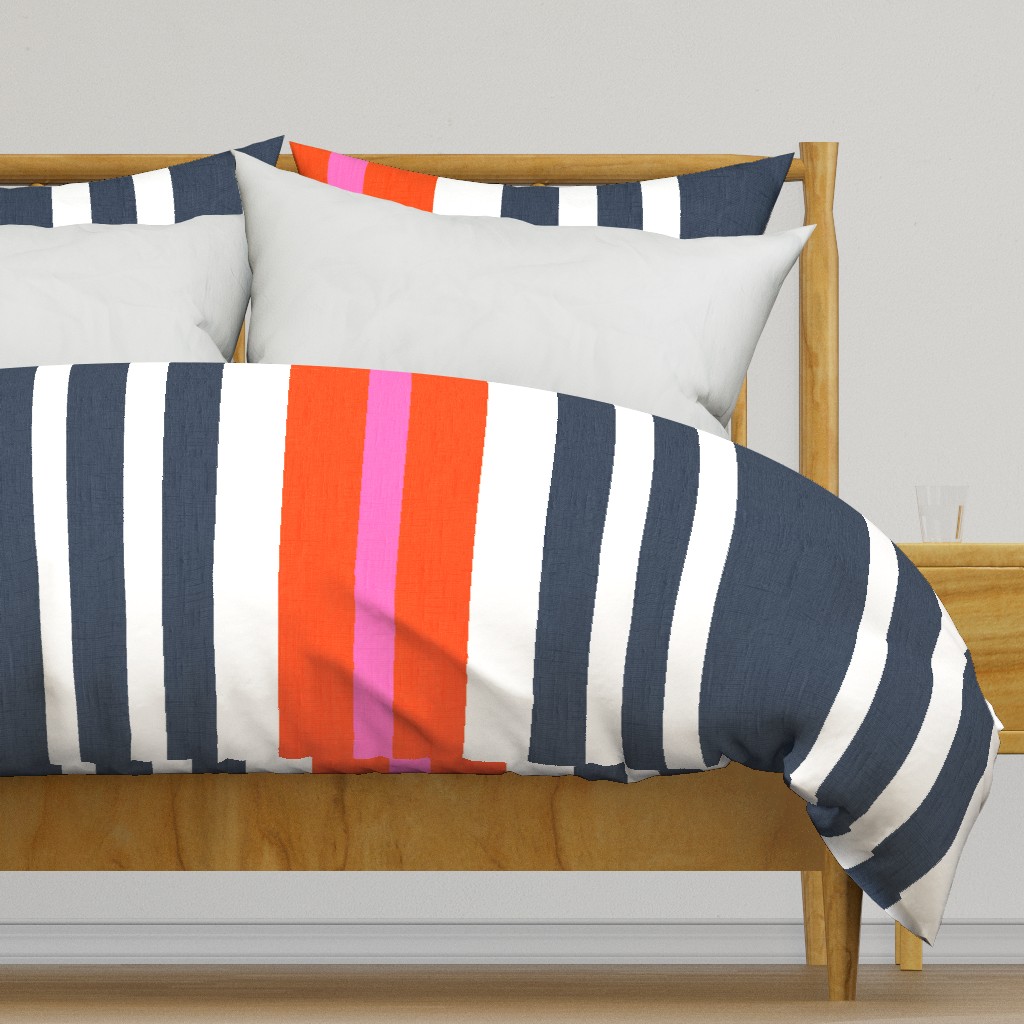 Mitchell Stripe Red, White And Blue With Hot Pink