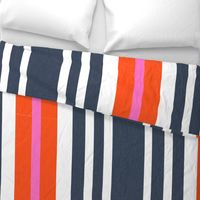 Mitchell Stripe Red, White And Blue With Hot Pink