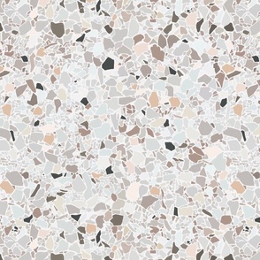Texture Terrazzo // Large Scale // Neutrals // Light Background // 16"