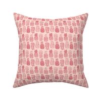 Pineapples Block Print Watermelon Pink by Angel Gerardo - Small Scale