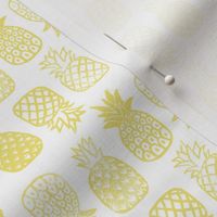Pineapples Block Print Buttercup Pale Yellow by Angel Gerardo - Small Scale