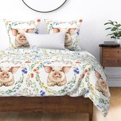 27x36 blanket wild flower pig