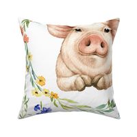 27x36 blanket wild flower pig