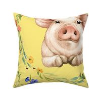 27x36 blanket wild flower pig yellow