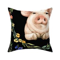 27x36 blanket wild flower pig black