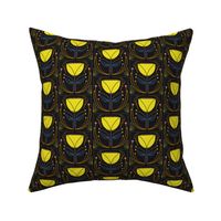 Modern Deco Tulip Yellow and Black - Small Scale