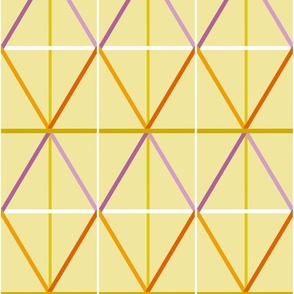 MEDIUM diamond cross check geo -  lemon sherbet