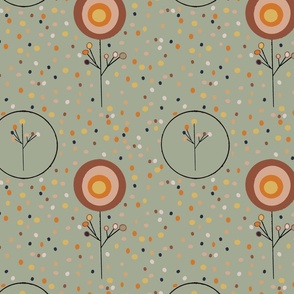 Circle trees and confetti olive