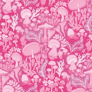 Magical Mushroom Monochromatic Hot pink Large scale