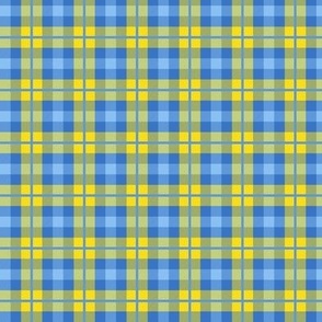 Plaid in ukraine colors blue and yellow Support Ukraine print Double extra small scale