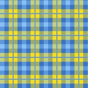 Plaid in ukraine colors blue and yellow Support Ukraine print Extra small scale