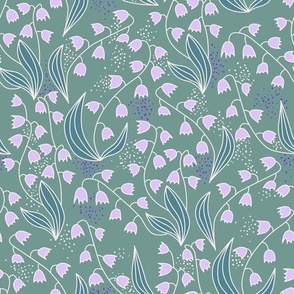 Lilly of the valley sage and lila REWORKED!  Medium scale