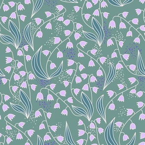 Lilly of the valley sage and lila REWORKED!  Large scale