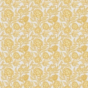 Granny´s Peonies gold on gray Extra small scale