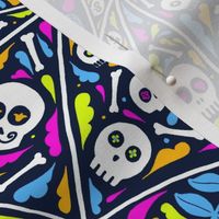 skull umbrellas - blue pink green yellow - dia de los muertos - halloween