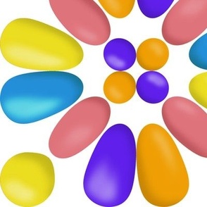 CRN1 - Large - Carnival Balloon Tiles  - Pink - Blue - Orange - Purple - White