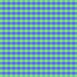 Azure Blue and Kelly Green Gingham Check