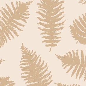 The Minimalist boho garden - fern leaves forest modern scandinavian style fall design camel on sand