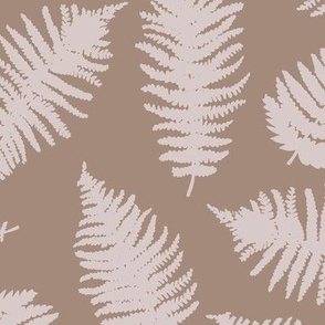 The Minimalist boho garden - fern leaves forest modern scandinavian style fall design ivory on latte coffee beige