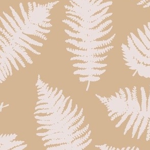 The Minimalist boho garden - fern leaves forest modern scandinavian style fall design ivory on camel blush ochre