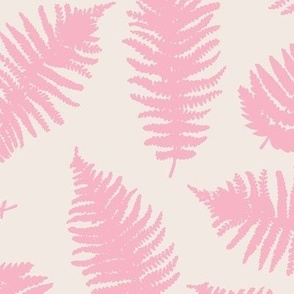 The Minimalist boho garden - fern leaves forest modern scandinavian style fall design pink on sand ivory