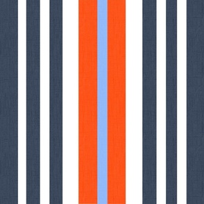Mitchell Stripe Red White And Blue With Sky Blue Retro Modern Independence Day Patriotic July 4th Summer Beach Party Minimalist Vertical Repeat Pattern