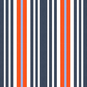 Mitchell Stripe Red White And Blue With Sky Blue Mini Retro Modern Independence Day Patriotic July 4th Summer Beach Party Minimalist Vertical Repeat Pattern