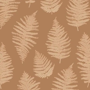 The Minimalist boho leaves garden - fern forest modern scandinavian style fall design caramel camel burnt orange vintage palette