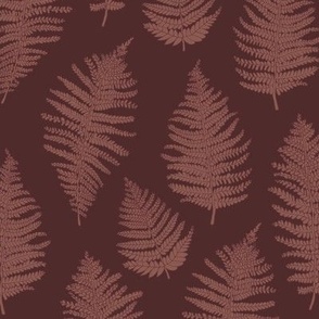 The Minimalist boho leaves garden - fern forest modern scandinavian style fall design burgundy wine red