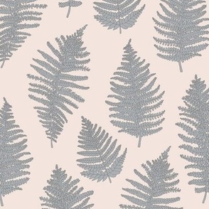 The Minimalist boho leaves garden - fern forest modern scandinavian style fall design gray on cream