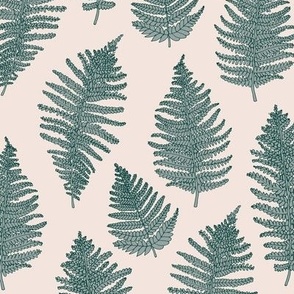 The Minimalist boho leaves garden - fern forest modern scandinavian style fall design eucalyptus green on sand