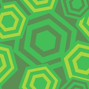 Hexagons Petal Solid Colors Dark Greens