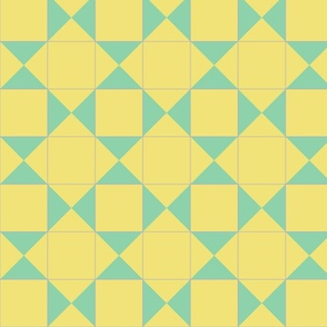 Minimal Bold Buttercup and Jade Tiles